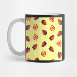 Strawberries yellow hearts Mug